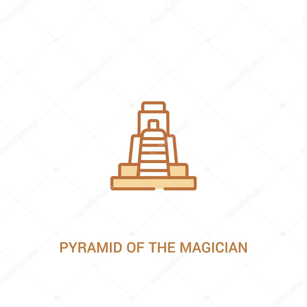 pyramid of the magician concept 2 colored icon. simple line elem