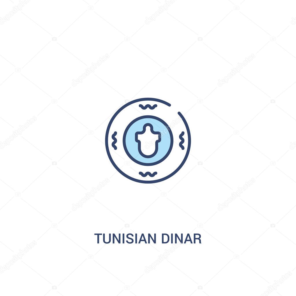 tunisian dinar concept 2 colored icon. simple line element illus