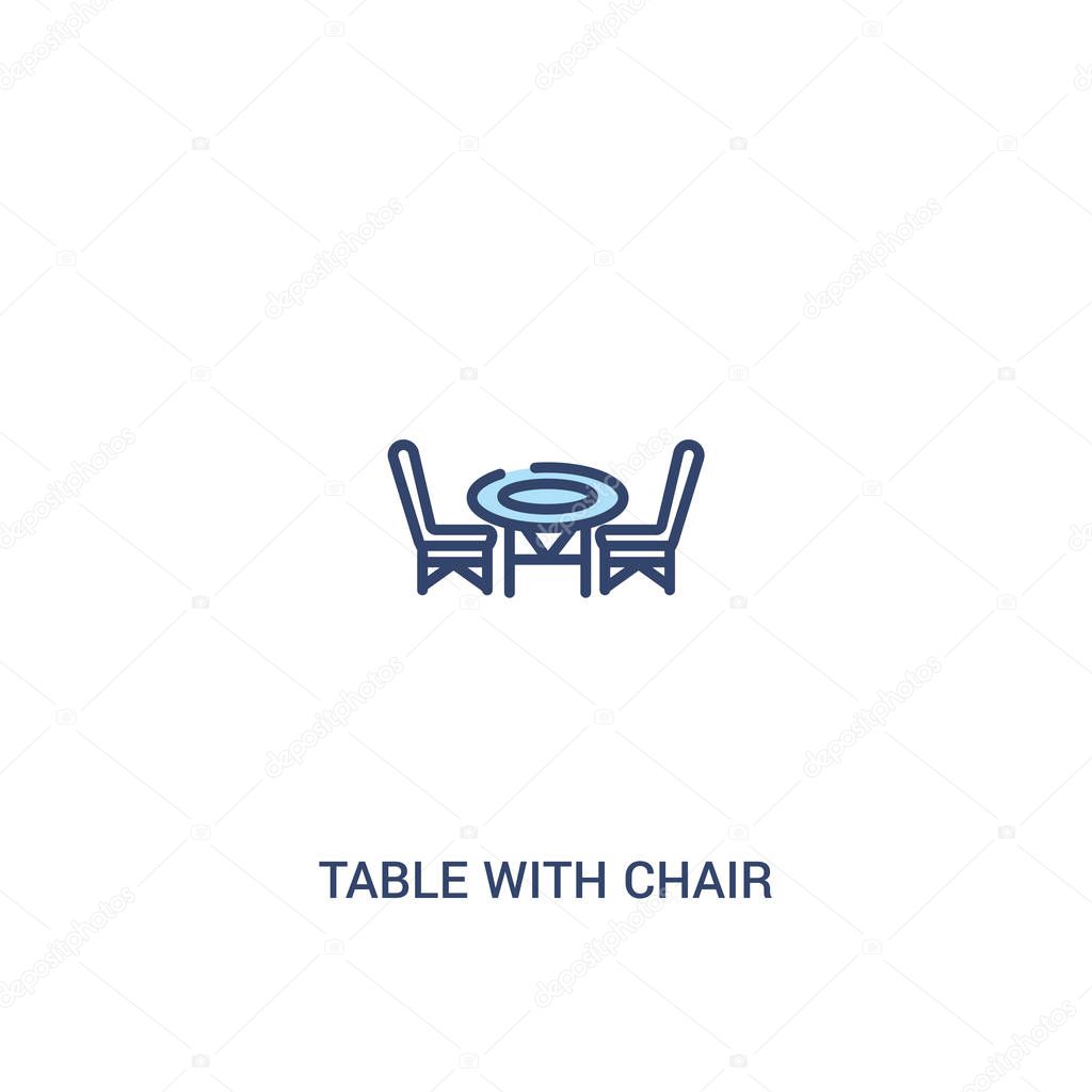 table with chair concept 2 colored icon. simple line element ill