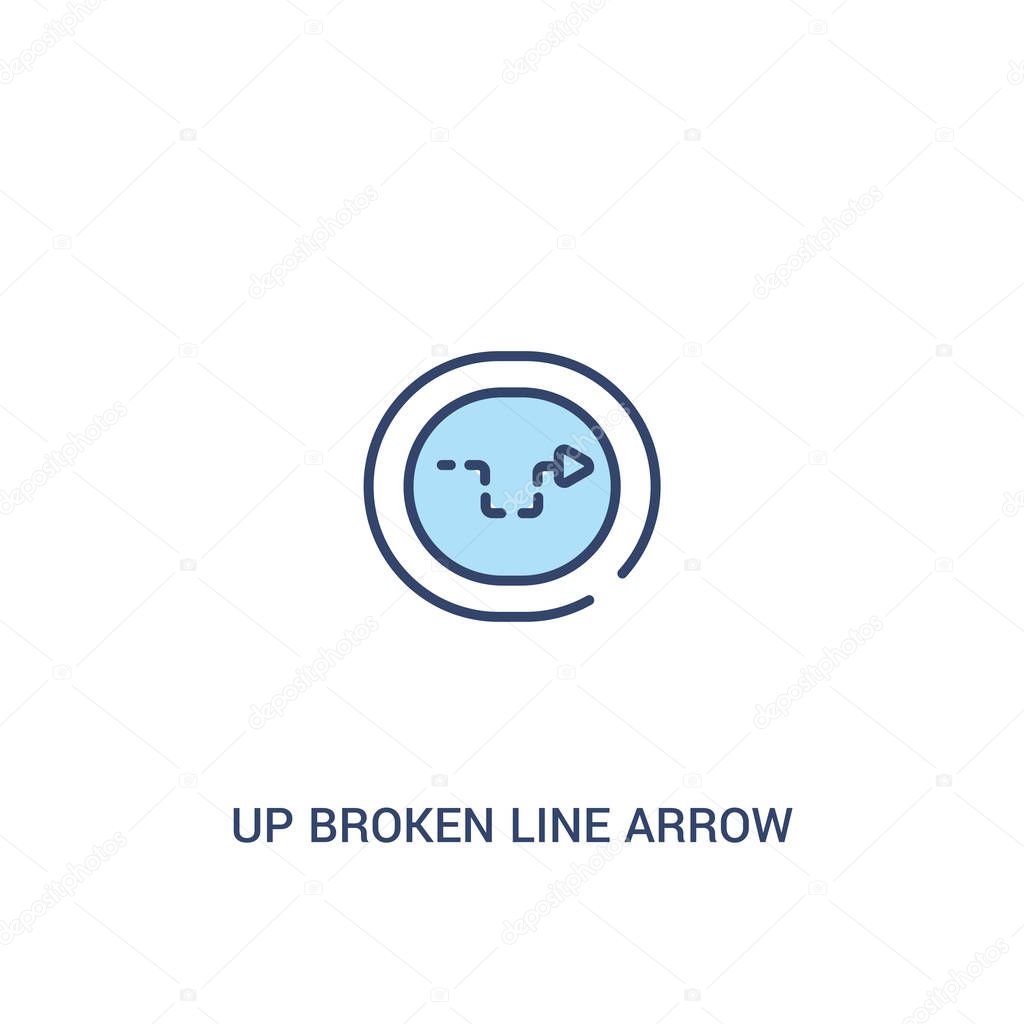 up broken line arrow concept 2 colored icon. simple line element