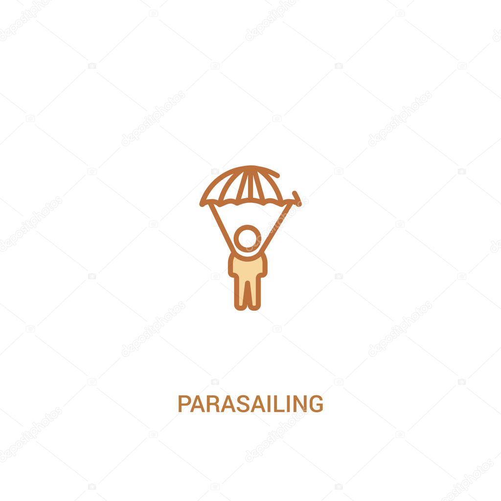 parasailing concept 2 colored icon. simple line element illustra