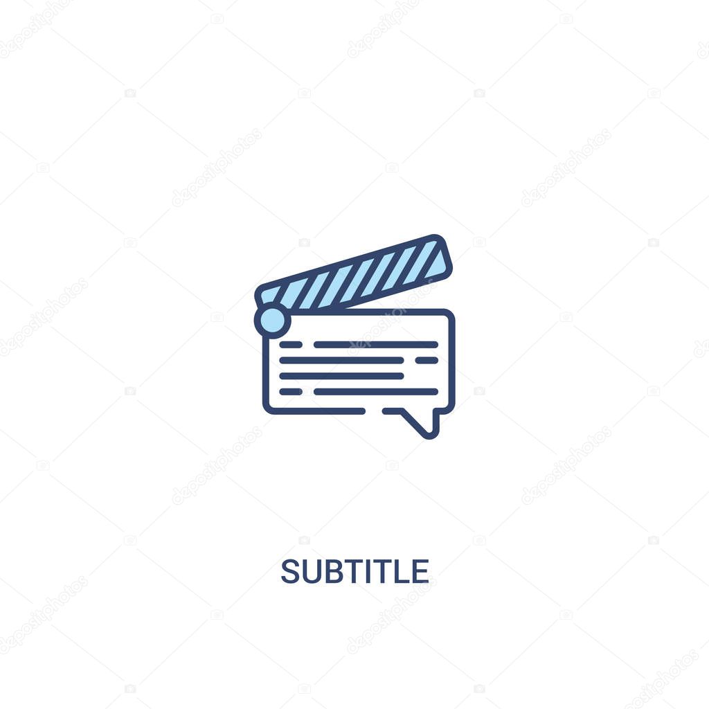 subtitle concept 2 colored icon. simple line element illustratio