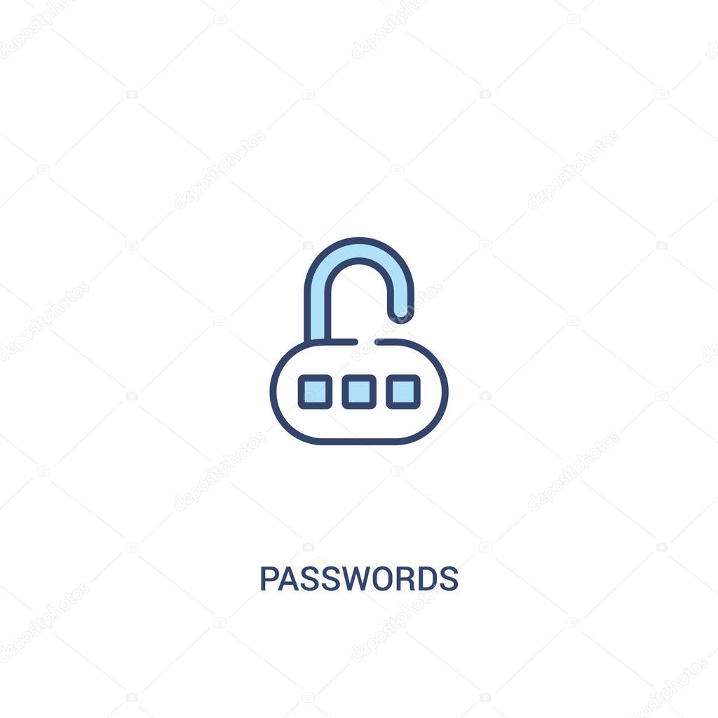 passwords concept 2 colored icon. simple line element illustrati