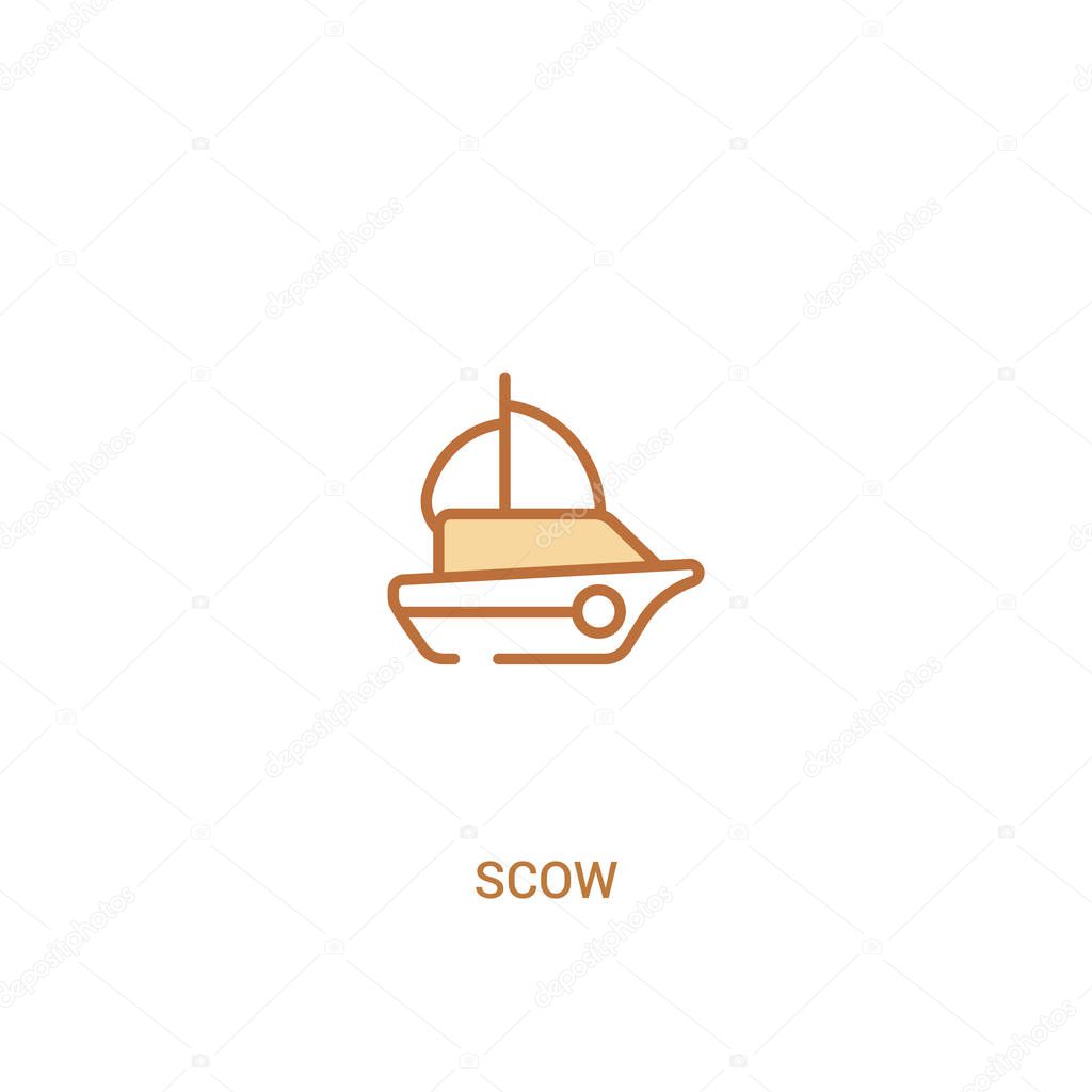 scow concept 2 colored icon. simple line element illustration. o