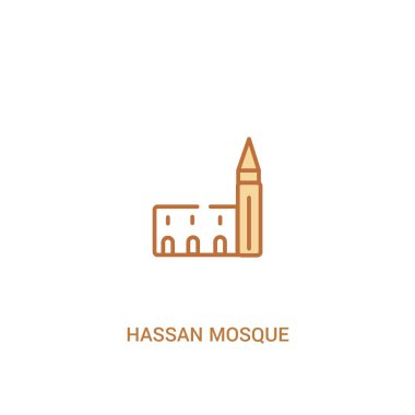 hasan camii kavramı 2 renkli ikon. basit çizgi elemanı illust