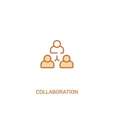 işbirliği kavramı 2 renkli simge. basit çizgi elemanı illust