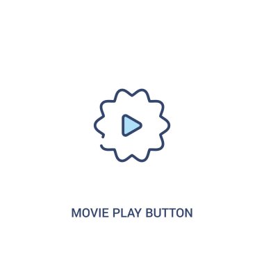 film play butonu kavramı 2 renkli simgesi. basit satır elemanı il