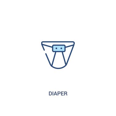 bebek bezi kavramı 2 renkli simgesi. basit çizgi elemanı illüstrasyon.