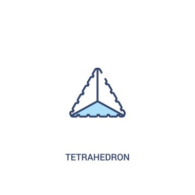 tetrahedron kavramı 2 renkli simge. basit çizgi elemanı illustra