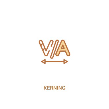 kerning kavramı 2 renkli simgesi. basit çizgi elemanı illüstrasyon