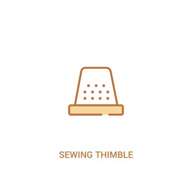 dikiş thimble kavramı 2 renkli simgesi. basit çizgi elemanı illus