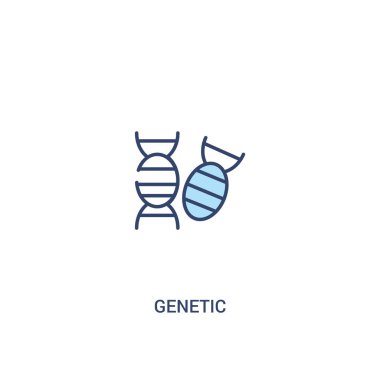 genetik kavram 2 renkli simge. basit çizgi elemanı illüstrasyon