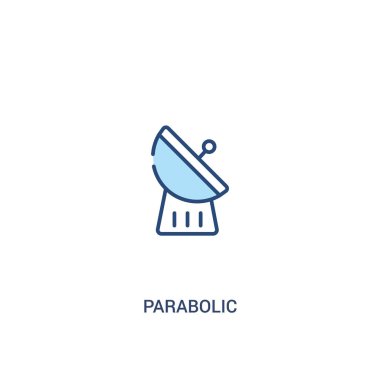 parabolik kavram 2 renkli simge. basit satır elemanı illustrati