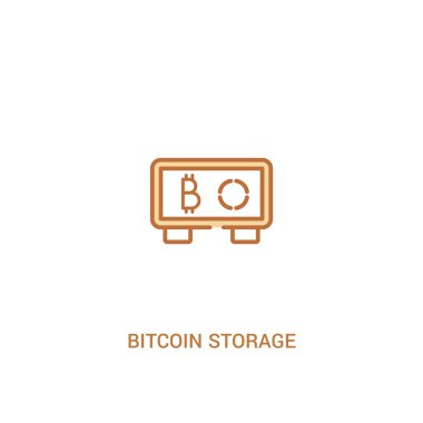 bitcoin depolama kavramı 2 renkli simgesi. basit çizgi elemanı illu