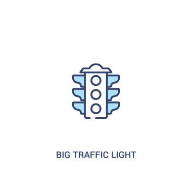 büyük trafik ışık kavramı 2 renkli simgesi. basit satır elemanı il