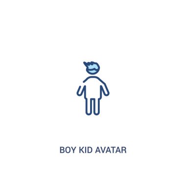 erkek çocuk avatar kavramı 2 renkli simge. basit çizgi elemanı illus