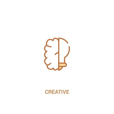 yaratıcı kavram 2 renkli simge. basit çizgi elemanı illustratio