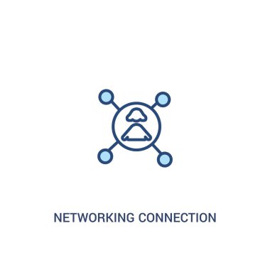 ağ bağlantı kavramı 2 renkli simgesi. basit hat elemen