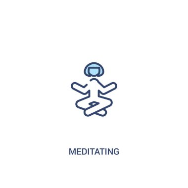 meditasyon kavramı 2 renkli simgesi. basit satır öğesi illustrat