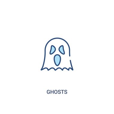 hayaletler kavramı 2 renkli simge. basit çizgi elemanı illüstrasyon.