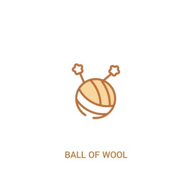 yün kavramı 2 renkli simge topu. basit çizgi elemanı illustr