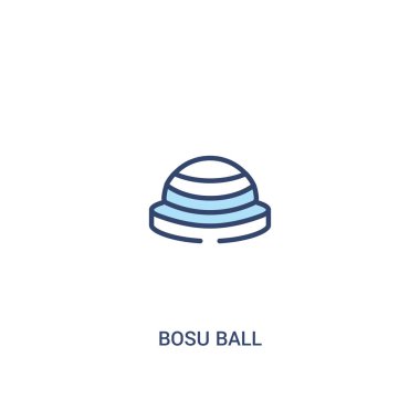 bosu topu kavramı 2 renkli simge. basit satır elemanı illustrati