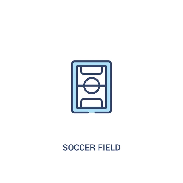 Concepto de campo de fútbol 2 icono de color. elemento de línea simple illustr — Vector de stock