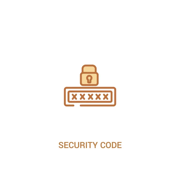Security code concept 2 colored icon. Простая иллюстрация элемента строки — стоковый вектор