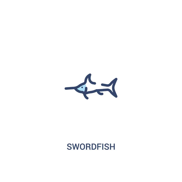 Swordfish concept 2 colored icon. Простая иллюстрация элемента строки — стоковый вектор