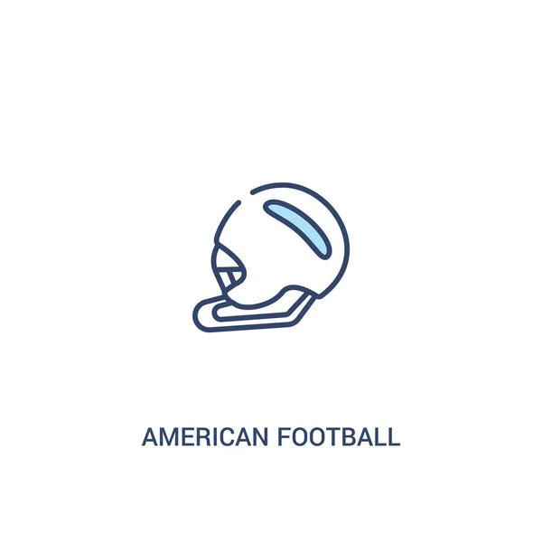 Американский футбольный шлем концепция 2 цветной значок. Простая линия — стоковый вектор