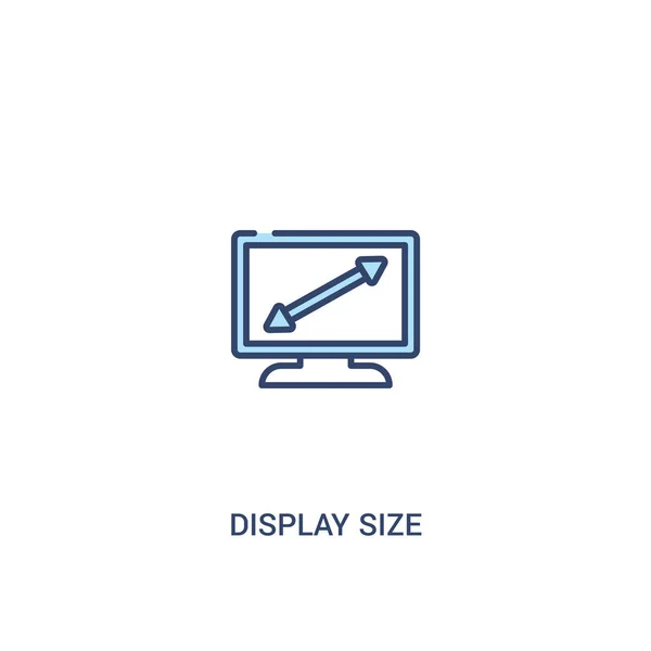 Display size concept 2 colored icon. simple line element illustr — Stock Vector