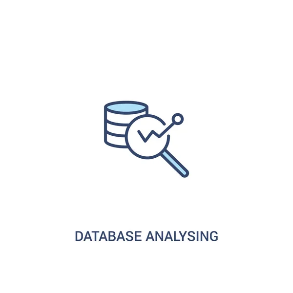 Banco de dados analisando conceito 2 ícone colorido. elemento de linha simples i — Vetor de Stock