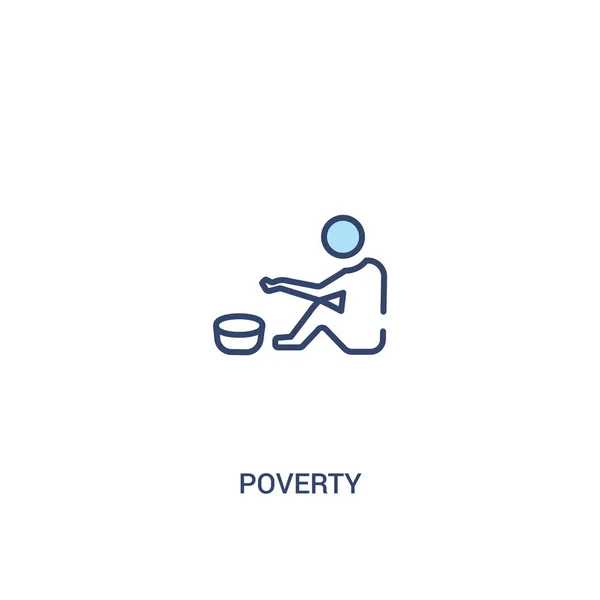 Concepto de pobreza 2 icono de color. ilustración simple elemento de línea — Vector de stock