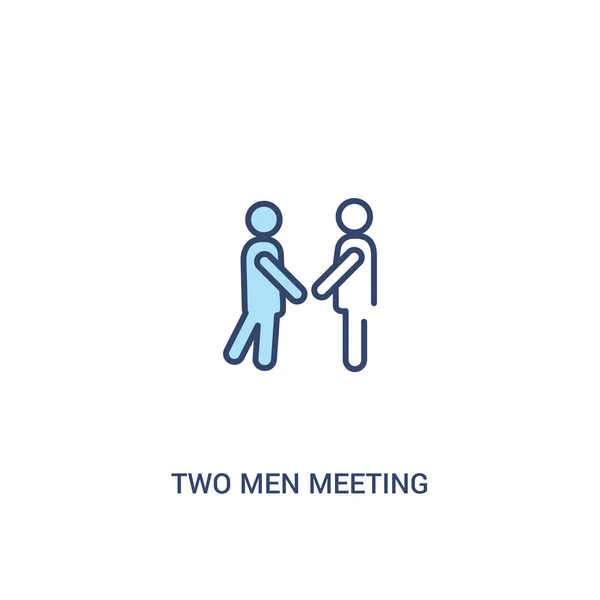 Dos hombres reunión concepto 2 icono de color. elemento de línea simple illu — Vector de stock
