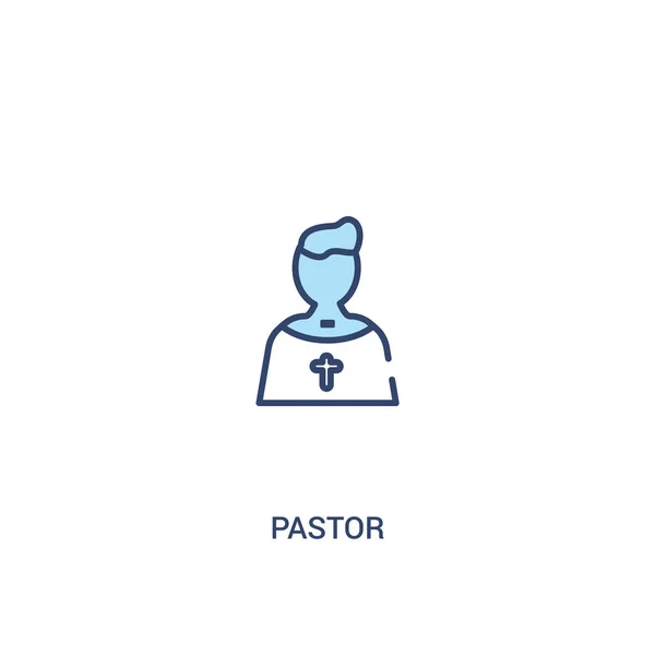 Pastor concepto 2 icono de color. ilustración simple elemento de línea . — Vector de stock
