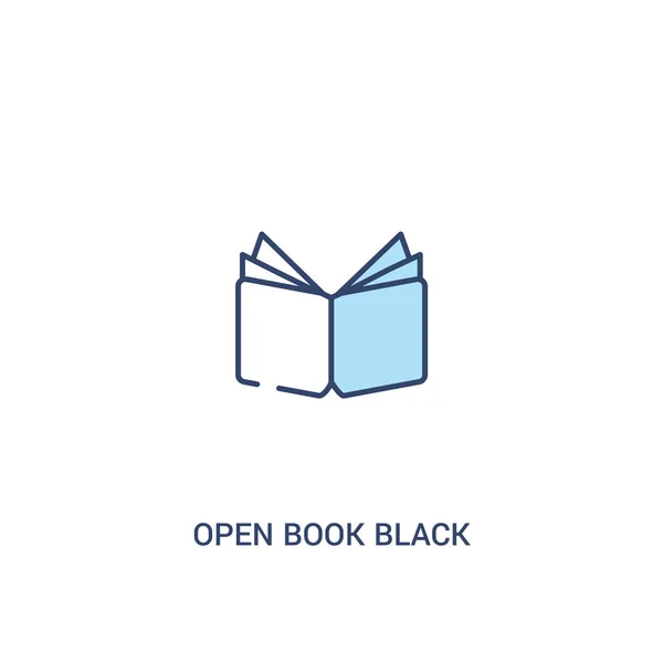 打开书黑封面概念2彩色图标。简单线 elemen — 图库矢量图片