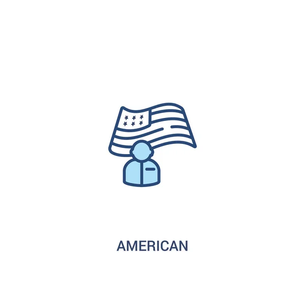 Concepto americano 2 icono de color. ilustración de elemento de línea simple — Archivo Imágenes Vectoriales