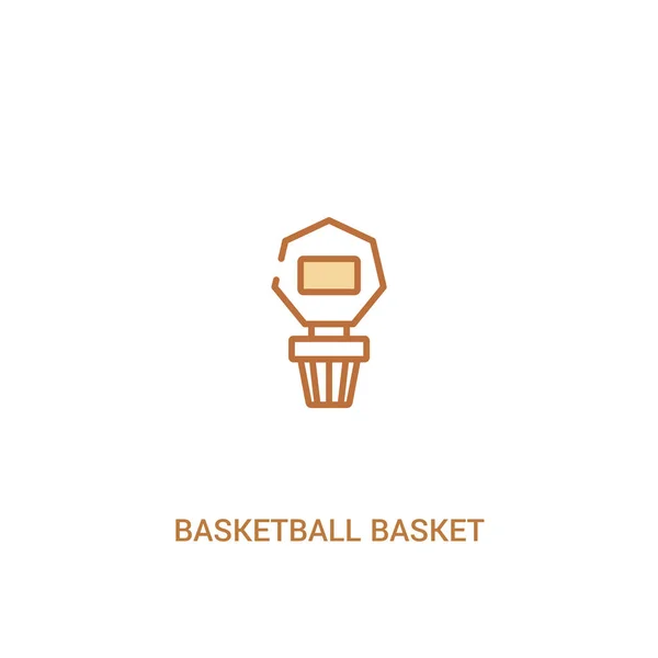 Conceito de cesta de basquete 2 ícone colorido. elemento de linha simples il —  Vetores de Stock