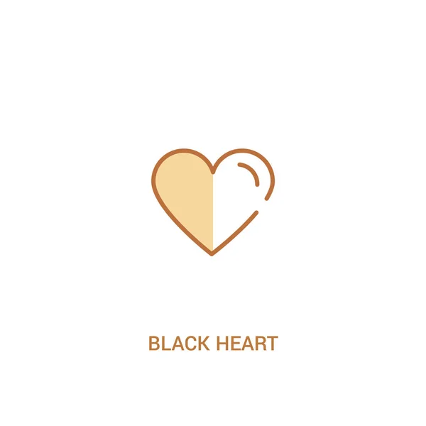 Svart hjärta Concept 2 färgad ikon. enkelt linjeelement illustra — Stock vektor