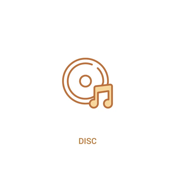 Disc concept 2 gekleurd icoon. eenvoudige illustratie van het lijn element. O — Stockvector