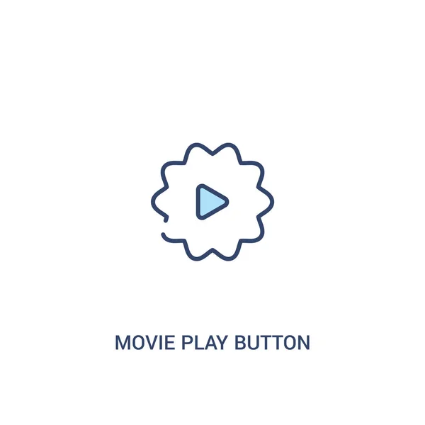 Movie play button concept 2 colored icon. simple line element il — Stock Vector