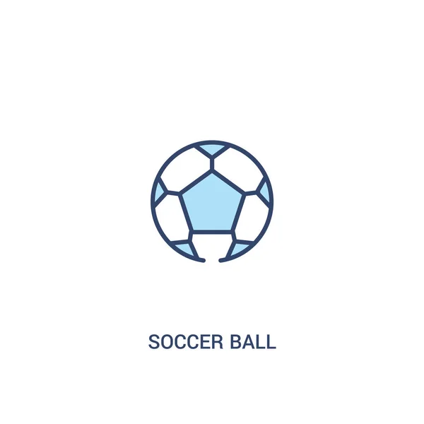 Concepto de pelota de fútbol 2 icono de color. elemento de línea simple illustra — Vector de stock