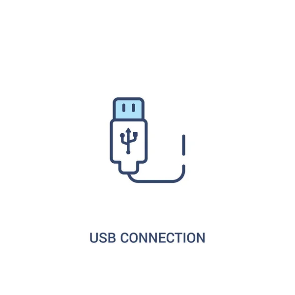 Usb conceito de conexão 2 ícone colorido. elemento de linha simples illus — Vetor de Stock