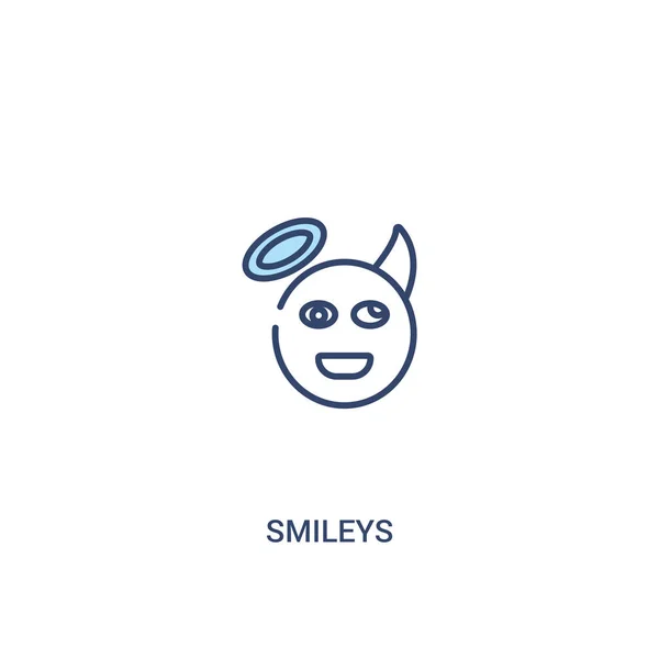 Smileys Concept 2 färgad ikon. enkel illustration av linjeelement — Stock vektor