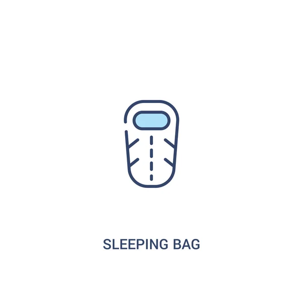 Concepto de saco de dormir 2 icono de color. elemento de línea simple illustr — Vector de stock