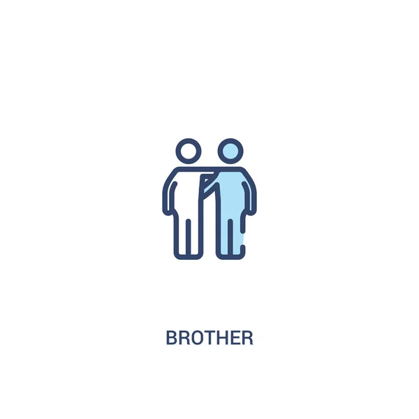 Brother Concept 2 färgad ikon. enkel illustration av linjeelement — Stock vektor