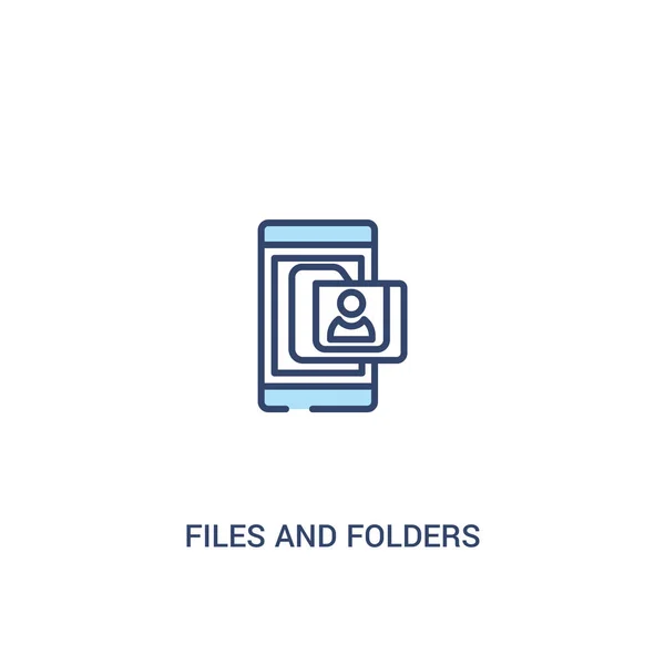 Dateien und Ordner Konzept 2 farbiges Symbol. einfaches Linienelement il — Stockvektor