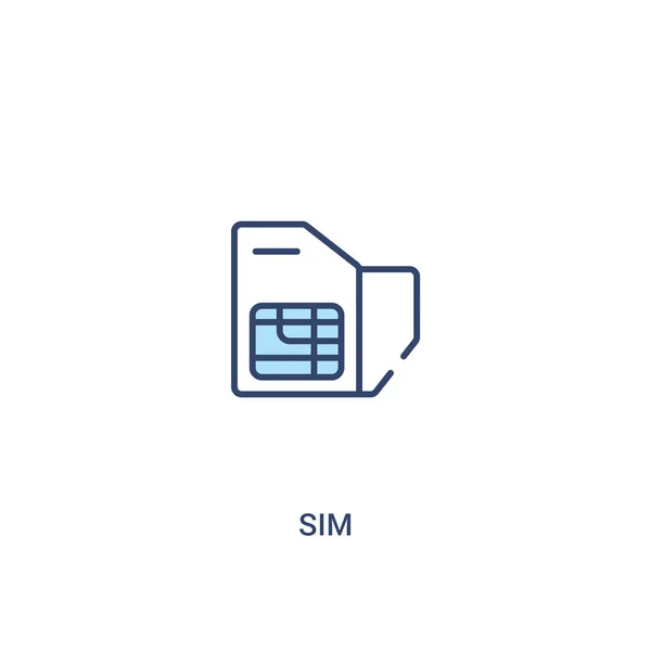Sim concept 2 colored icon. simple line element illustration. ou — Stock Vector
