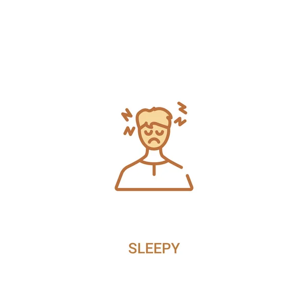 Sleepy concept 2 colored icon. simple line element illustration. — Stock Vector