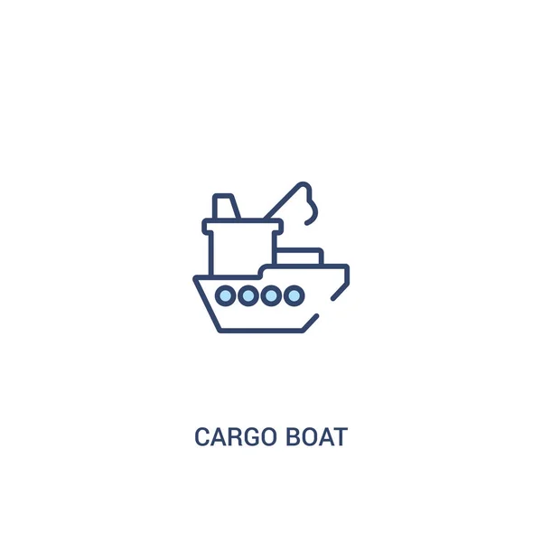 Kargo tekne kavramı 2 renkli simgesi. basit satır öğesi illustrat — Stok Vektör